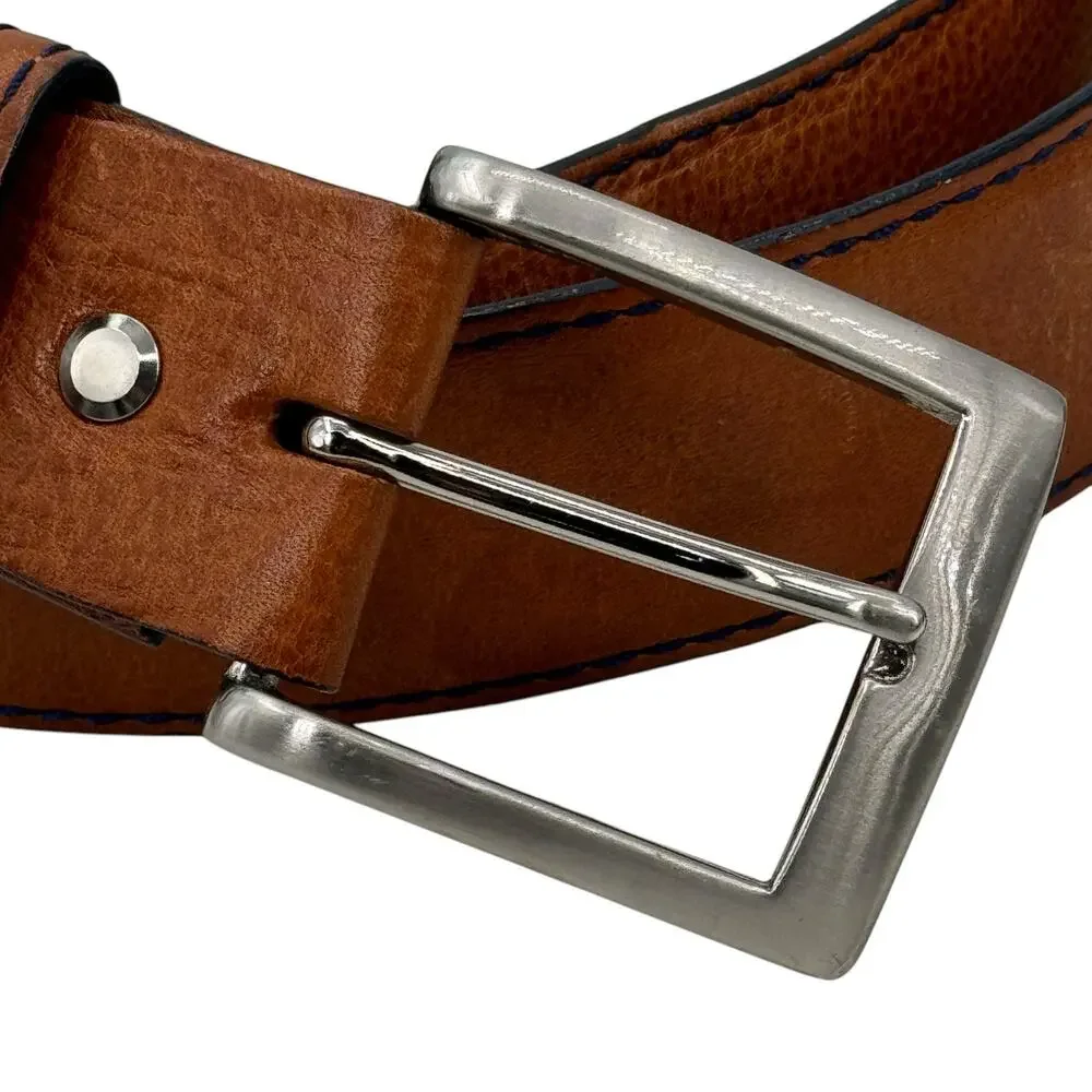 Francis Edward Italian Calf Leather Dress Belt Men's 43 Brown USA Classic Luxe